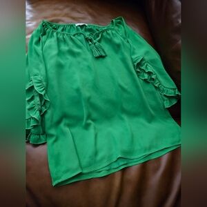 Jade Melody Tam green blouse Top Xs